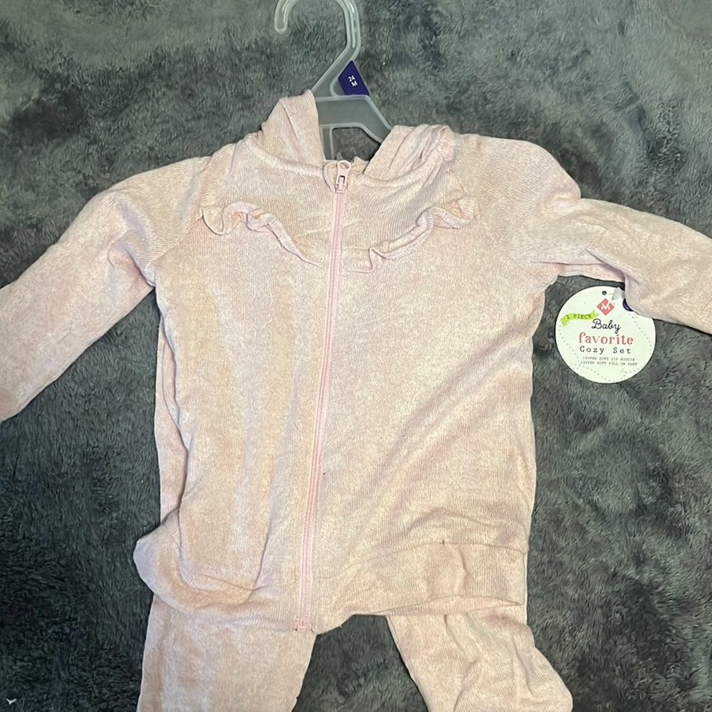 New with tags girls pink cozy 2 piece outfit